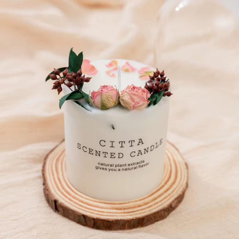 Small Handmade Romantic Candle