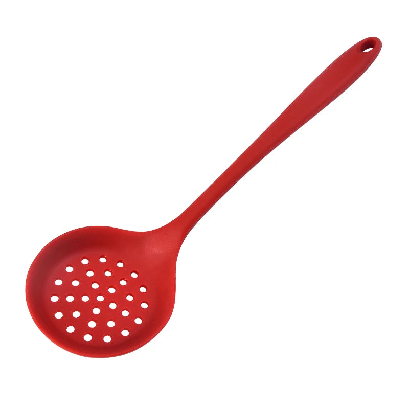 Long Handle Silicone Slotted Spoon 