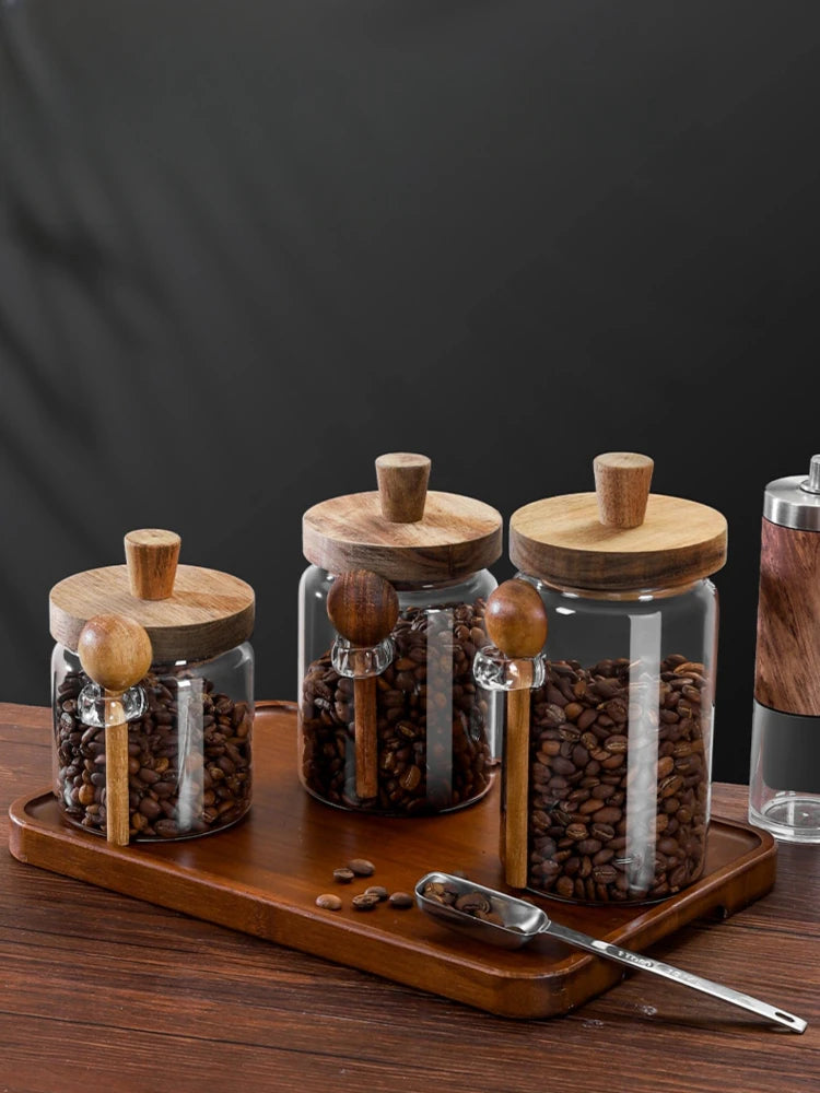 Glass Coffee Bean Storage Jar 