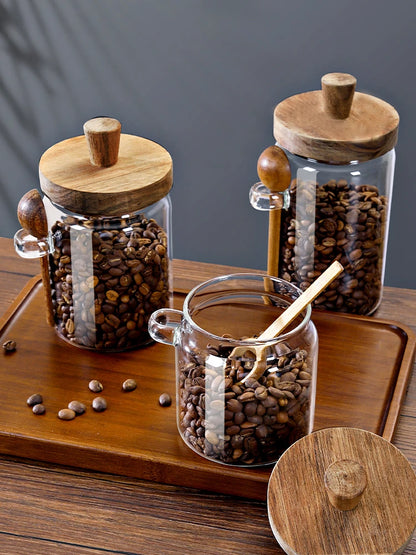 Glass Coffee Bean Storage Jar 