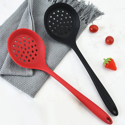 Long Handle Silicone Slotted Spoon 