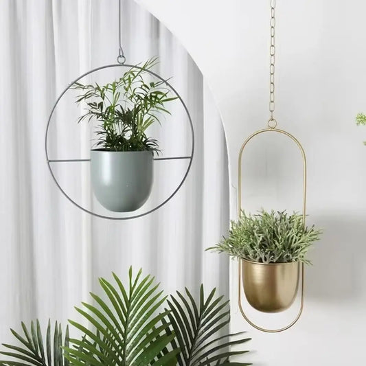 Modern Iron Plant Pot Hanging Bucket 