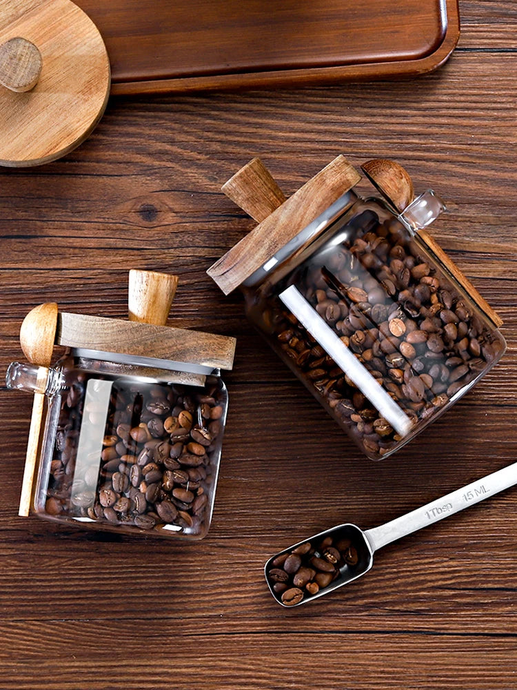 Glass Coffee Bean Storage Jar 