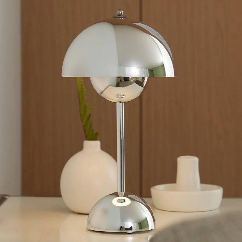 Chrome Mushroom Table Lamp