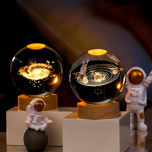 3D Galaxy Crystal Ball Mood Light (Different Variants)